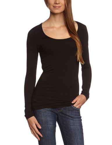 Garage Damen Langarmshirt Slim Fit 704 - T-shirt RN l/sl bodyfit, Gr. 34 (XS), Schwarz (black 200) von Garage