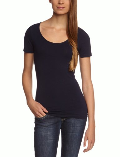 Garage Damen T-Shirt Slim Fit 701 - T-shirt R-neck bodyfit, Gr. 40 (L), Blau (navy 400) von Garage