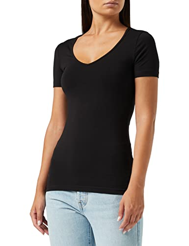 Garage Damen T-Shirt Slim Fit 702 - T-shirt V-neck bodyfit, Gr. 40 (L), Schwarz (black 200) von Garage