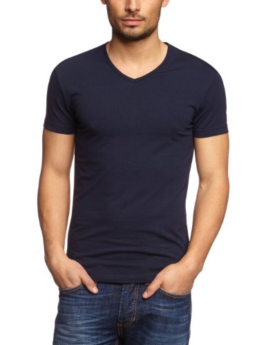 Garage Herren Shirt/T-Shirt 202 - T-Shirt V-Neck Bodyfit II, Gr. 44/46 (S), Blau (Navy) von Garage