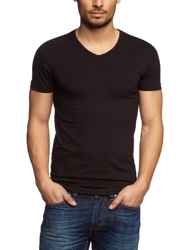 Garage Herren Shirt/T-Shirt 202 - T-Shirt V-Neck Bodyfit II, Gr. 48/50 (M), Schwarz (Black) von Garage