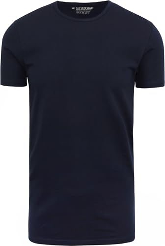 Garage Stretch Basic T-Shirt Navy Rundhals - Grösse 3XL - Herren - Bekleidung - Body-fit - Baumwolle - von Garage