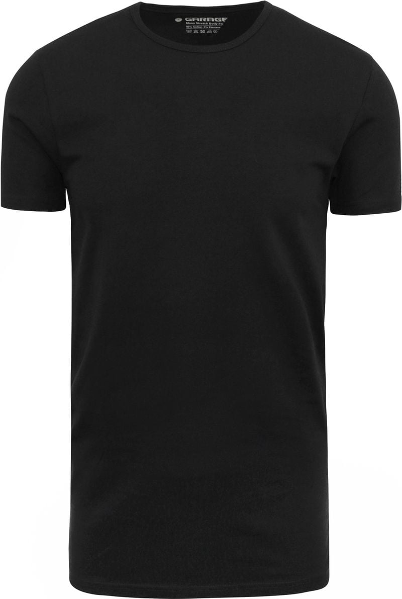 Garage Stretch Basic T-Shirt Schwarz Rundhals - Größe 3XL von Garage