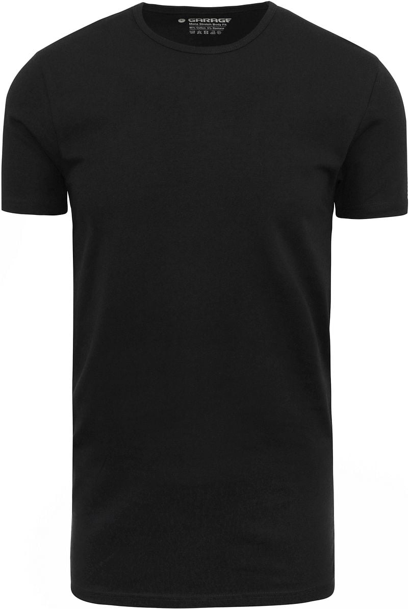 Garage Stretch Basic T-Shirt Schwarz Rundhals - Größe XL von Garage