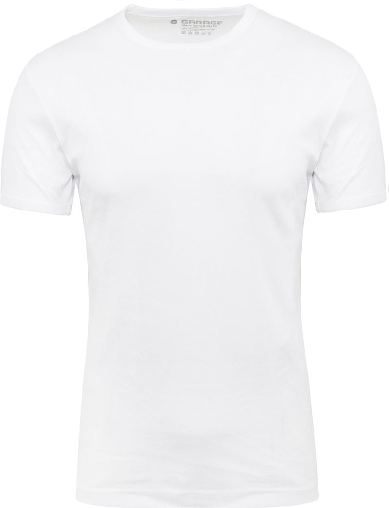 Garage Stretch Basic T-Shirt Weiss Rundhals - Größe M von Garage