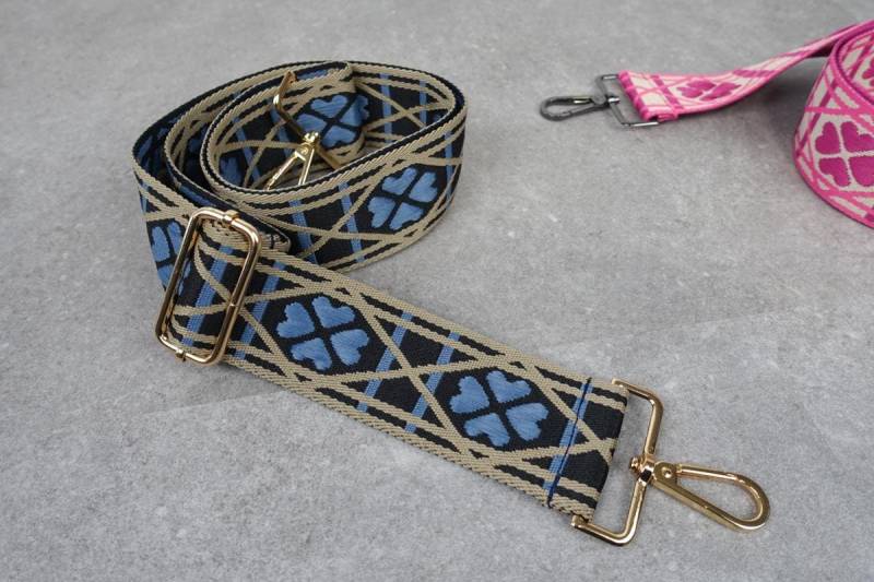 Breiter Taschengurt Glücksklee Dunkelblau | Taschenriemen Mit Karabiner Breiter Taschengurt Glücksklee Dunkelblau | Taschenriemen Mit Karabiner von GarageSixtysix