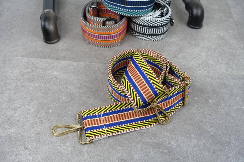 Jacquard-Gewebter Taschengurt | Gelb Bunt Gestreift Verstellbar Jacquard-Gewebter Taschengurt | Gelb Bunt Gestreift Verstellbar von GarageSixtysix