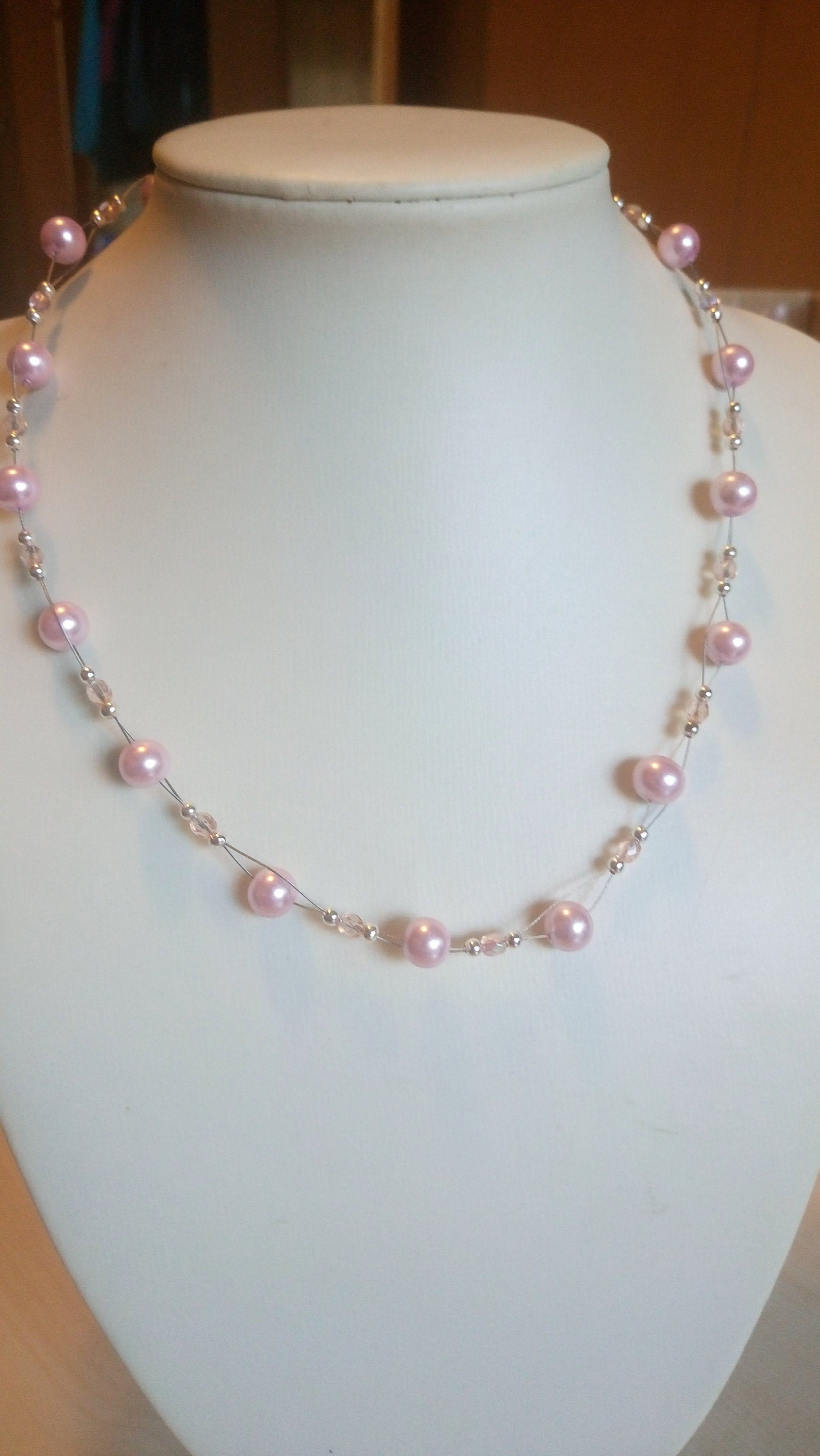 Brautschmuck Brautkette Kette Halskette Collier Zartrosa Für Die Braut Brautjungfer Brautmutter von GaramondKreation