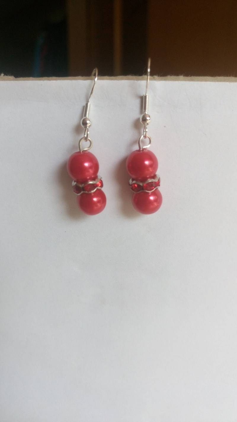 Brautschmuck Brautohrringe Ohrhänger 925Er Silber Rot Strass Damen Geschenk Verlobte Freundin Braut von GaramondKreation