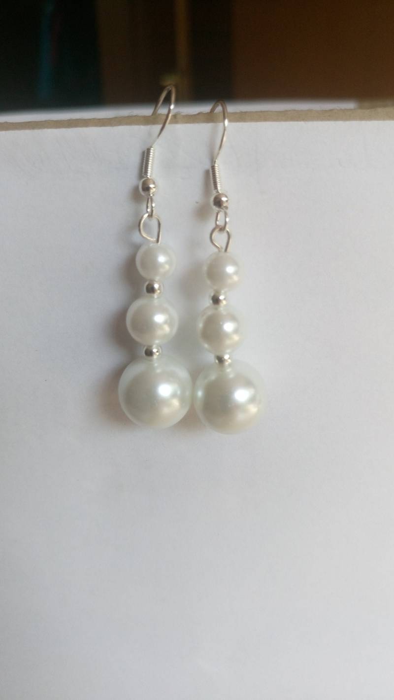 Brautschmuck Brautohrringe Ohrhänger 925Er Silber Weiß Damen Geschenk Verlobte Freundin Braut von GaramondKreation