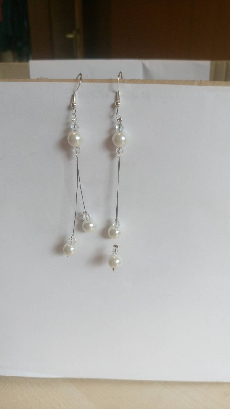 Brautschmuck Brautohrringe Ohrhänger 925Er Silber Weiß Swarovski Damen Geschenk Verlobte Freundin Braut von GaramondKreation