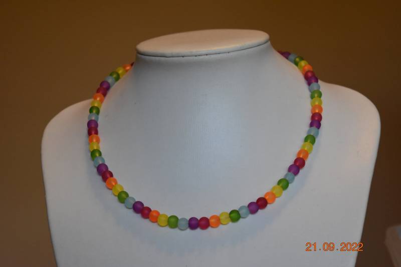 Kette Regenbogenkette Regenbogen Polaris-Effekt Bunt 44cm Geschenk Frau Verlobte Freundin Braut von GaramondKreation