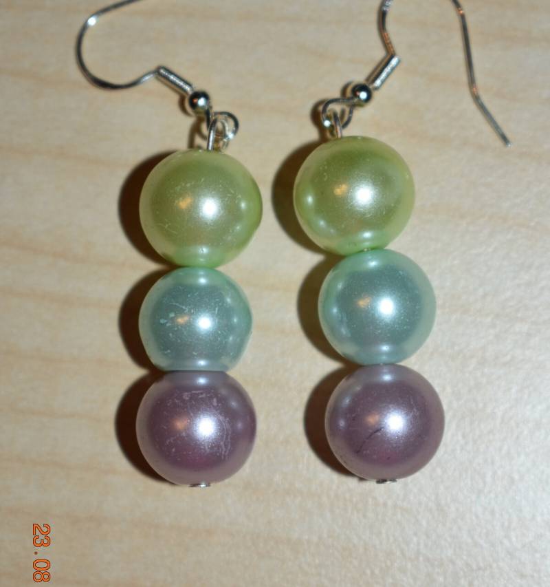 Ohrringe Ohrhänger 925Er Silber Pastellmix Glaswachsperle Perlenohrringe Damen Geschenk Verlobte Freundin Braut von GaramondKreation