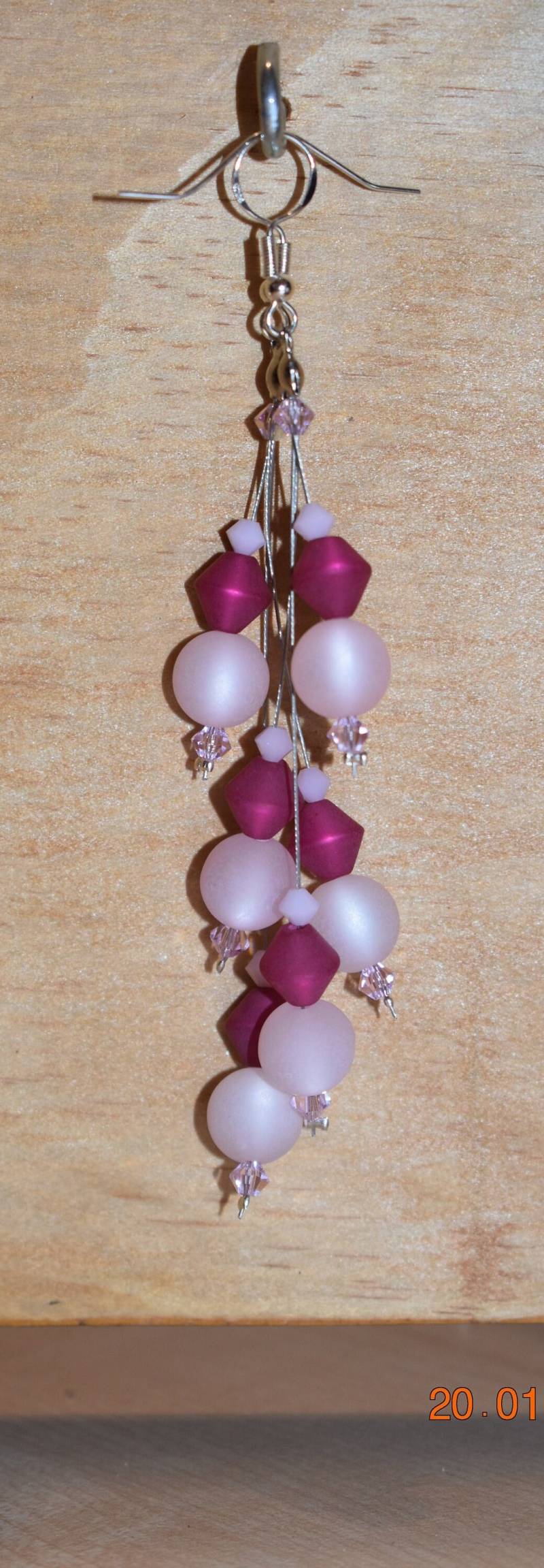 Ohrringe Ohrhänger 925Er Silber Polaris Swarovski Rosa Pink Perlenohrringe Damen Geschenk Verlobte Freundin Braut von GaramondKreation