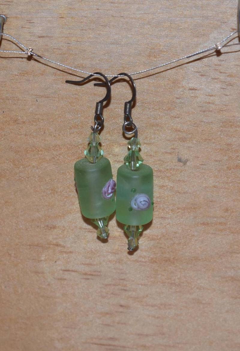 Ohrringe Ohrhänger Swarovski Vereiste Glasperlen Muttertag von GaramondKreation