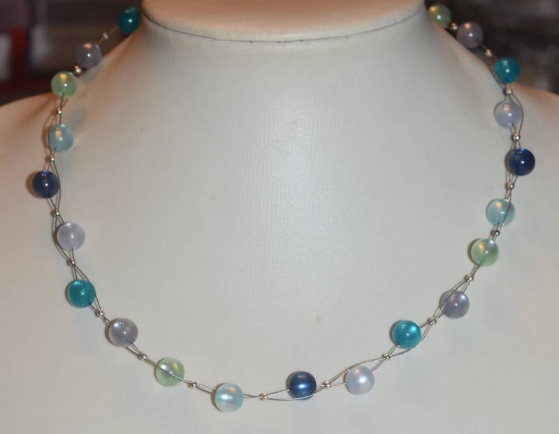 Polariskette Polarisschmuck Polaris Glänzend Meeresmix Geschenk Frau Verlobte Freundin Braut Brautjungfer Brautschmuck Brautmutter von GaramondKreation