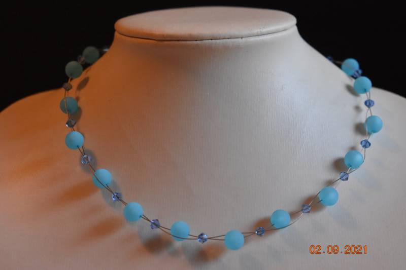Polariskette Polarisschmuck Polaris Hellblau Aquablau Swarovski Geschenk Frau Verlobte Freundin Braut Brautjungfer Brautschmuck Brautmutter von GaramondKreation