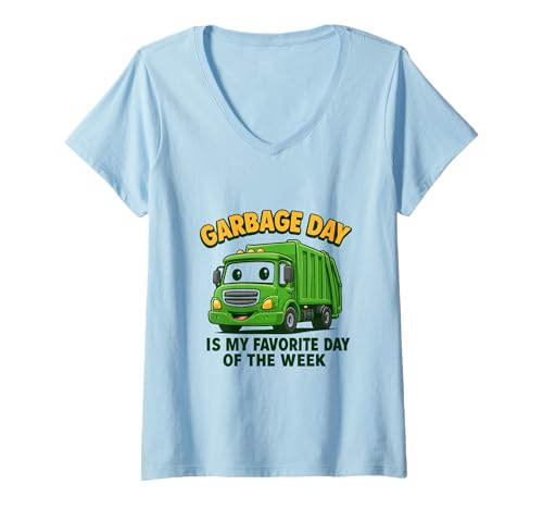 Damen Garbage Day ist der beliebteste Müllwagen für Kinder, Jungen und Kleinkinder T-Shirt mit V-Ausschnitt Damen Garbage Day ist der beliebteste Müllwagen für Kinder, Jungen und Kleinkinder T-Shirt mit V-Ausschnitt von Garbage Day Truck Truck Apparel For Boys Kids