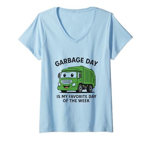 Damen Garbage Day ist der beliebteste Müllwagen für Kinder, Jungen und Kleinkinder T-Shirt mit V-Ausschnitt Damen Garbage Day ist der beliebteste Müllwagen für Kinder, Jungen und Kleinkinder T-Shirt mit V-Ausschnitt von Garbage Day Truck Truck Apparel For Boys Kids