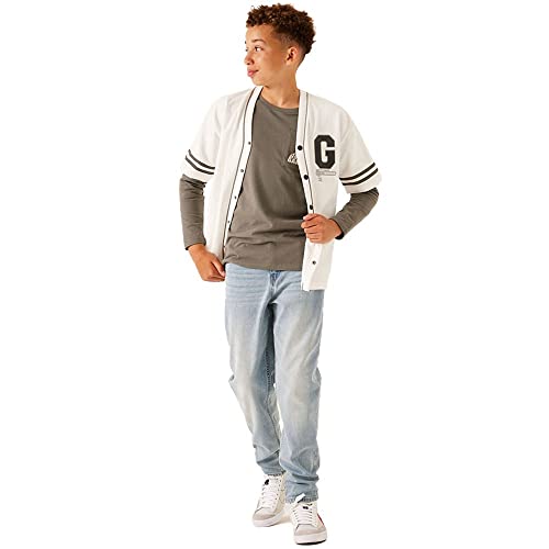 Garcia Kids Jungen Cardigan Sweat Sweatshirt, Off White, 176 von GARCIA DE LA CRUZ