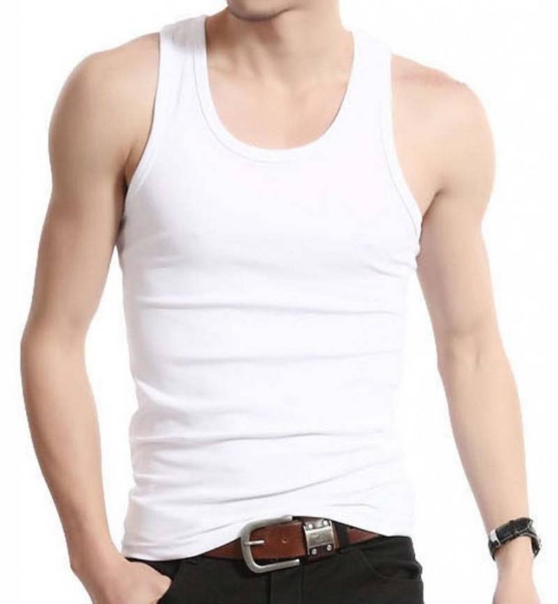 Garcia Pescara Unterhemd 4x Herren Feinripp Unterhemd Tank Top Gr. XXL in weiß aus reiner Baumwolle von Garcia Pescara