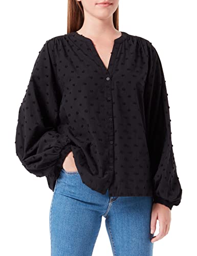 Garcia Damen Shirt Long Sleeve Bluse, Black, XXL von Garcia