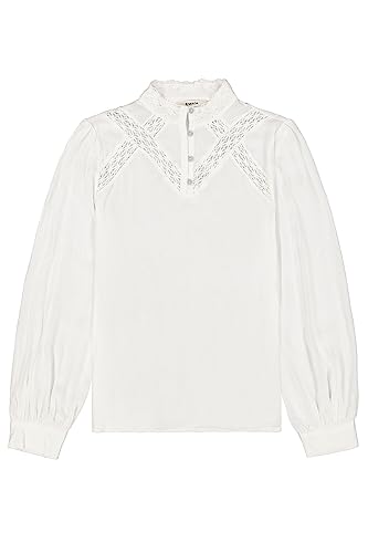 Garcia Damen Shirt Long Sleeve Bluse, Off White Stripe, Medium von Garcia