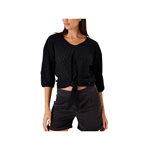 Garcia Damen Shirt Short Sleeve Bluse, Black, M von Garcia