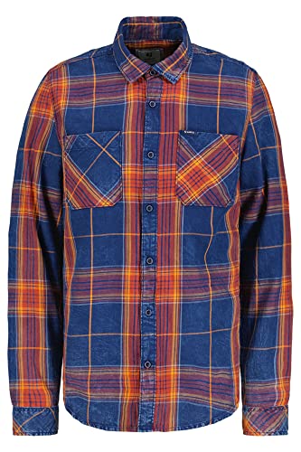 Garcia Herren Shirt Long Sleeve Hemd, Indigo, XL von Garcia