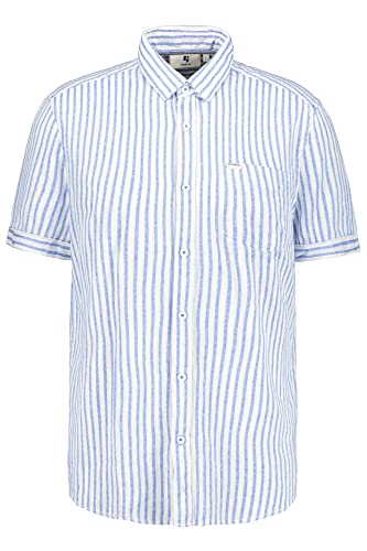 Garcia Herren Shirt Short Sleeve Hemd, Stripe Blue, XXL von Garcia