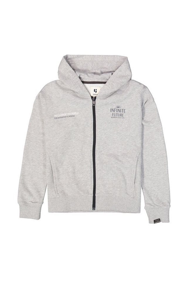 Garcia Kapuzensweatjacke Grauer Kinder-Cardigan mit Textprint (C53663-66) von Garcia