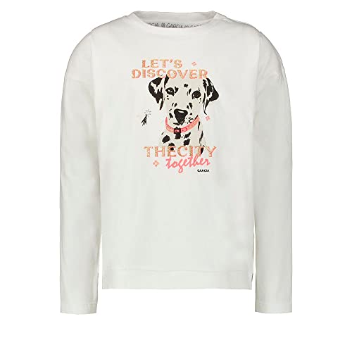 Garcia Mädchen Long Sleeve T-Shirt, Off White, 104/110 von Garcia