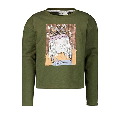 Garcia Mädchen Long Sleeve T-Shirt, Olive, 92/98 von Garcia