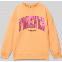 Garcia Oversized Sweatshirt mit Label-Print in Apricot, Größe 140 von Garcia