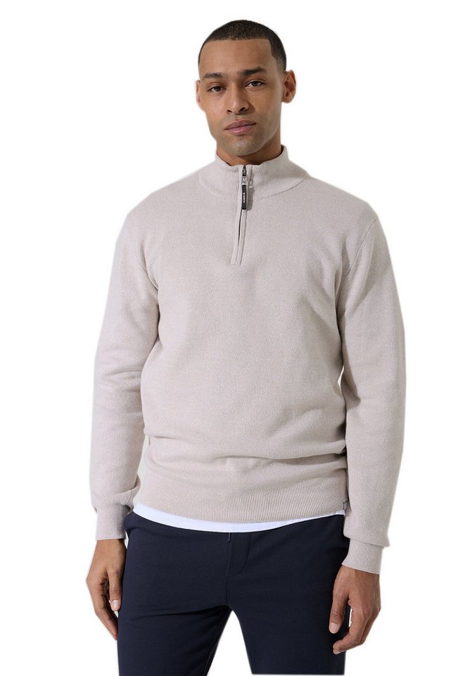 Garcia Rundhalspullover Garcia Herren Pullover Troyer-Zip - sand (1-tlg) von Garcia