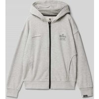Garcia Sweatjacke mit Label- und Statement-Print in Mittelgrau Melange, Größe 164 von Garcia