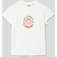 Garcia T-Shirt mit Label-Print in Offwhite, Größe 152 von Garcia