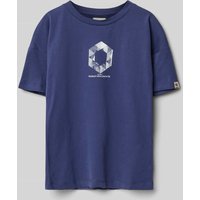 Garcia T-Shirt mit Motiv-Print und Rundhalsausschnitt in Marine, Größe 152 von Garcia