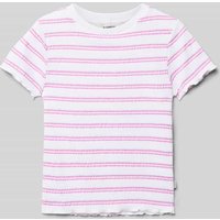 Garcia T-Shirt mit Streifenmuster in Pink, Größe 164 von Garcia