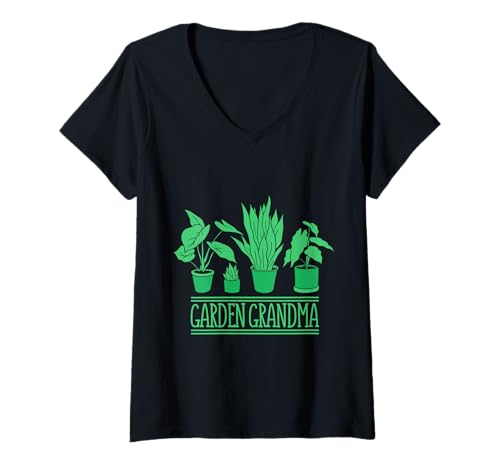 Damen Garden Grandma – Minimalistische Pflanzenliebhaber-Grafik T-Shirt mit V-Ausschnitt Damen Garden Grandma – Minimalistische Pflanzenliebhaber-Grafik T-Shirt mit V-Ausschnitt von Garden Grandma