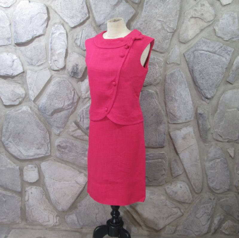 Vintage 50Er Jahre Adele Martin Hot Pink 2-Teiliges Dress Set von GardenSpring