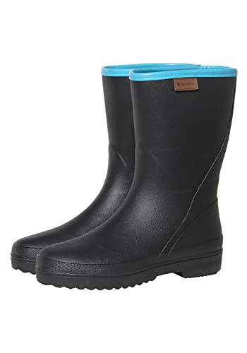 Gardena Gummistiefel für Damen & Herren in den Größen 36-46 I Unisex-Regenstiefel für Damen & Herren I Garten Gummischuhe mit halbhohem Schaft I Wasserfest, rutschfest & gefüttert I in Schwarz von Gardena