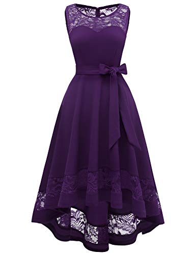 Abendkleider elegant für Hochzeit Festliche Kleider für Damen cocktailkleid Damen elegant für Hochzeit Kleider für hochzeitsgäste Kleid festlich Damen brautkleid Spitzenkleid Abendkleid Grape 3XL von Gardenwed