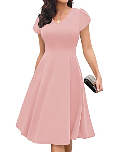 Gardenwed Festliche Kleider für Damen Abendkleider elegant für Hochzeit Rosa Kleid Damen Elegant Cocktailkleider Abiballkleider Ballkleider für Hochzeitgäste Blush 3XL von Gardenwed