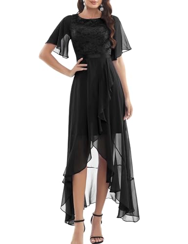 Gardenwed Abendkleider elegant für Hochzeit festliches Kleid Chiffon Ärmel Rüschen Brautjunferkleid Bridesmaid Dress Party Abschlusskleid lang Ballkleid Black 3XL Gardenwed Abendkleider elegant für Hochzeit festliches Kleid Chiffon Ärmel Rüschen Brautjunferkleid Bridesmaid Dress Party Abschlusskleid lang Ballkleid Black 3XL von Gardenwed