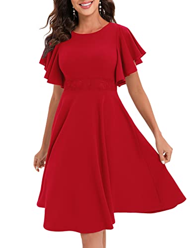 Gardenwed Abendkleider elegant für Hochzeit Festliche Kleider für Damen cocktailkleid Damen Kleid Damen elegant ballkleid Hochzeit gast Red XS von Gardenwed