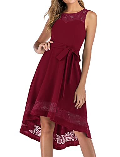 abendkleider elegant für hochzeit festliche kleider für damen cocktailkleid damen elegant für hochzeit kleider für hochzeitsgäste kleid festlich damen brautkleid spitzenkleid abendkleid Dark Red-3XL von Gardenwed