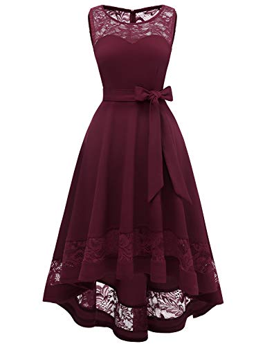 Gardenwed Plus Size Mutter der Braut Kleider, Plus Size Semi Formal Hochzeit Gast Hi Low Spitze Kleider von Gardenwed