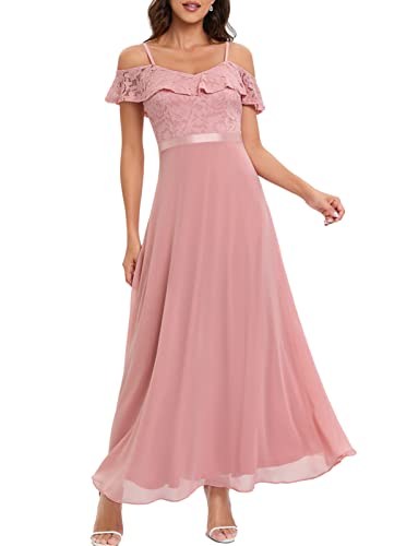 Gardenwed Dusty Rose Blush Prom Hochzeit Formal Kleid, Dusty Rose Blush Cold Shoulder Brautjungfer Abend Formal Kleid Blush L von Gardenwed