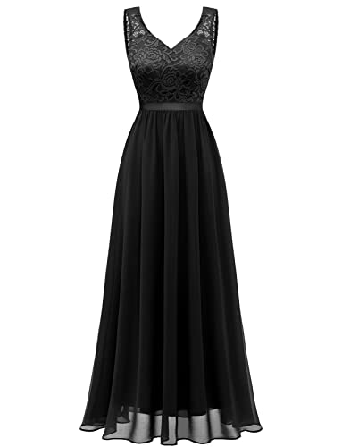 Gardenwed Schwarze formelle Brautkleider Braut Kleider für Hochzeitsgäste Abendkleider Elegant für Hochzeit Cocktailkleid Black 3XL von Gardenwed